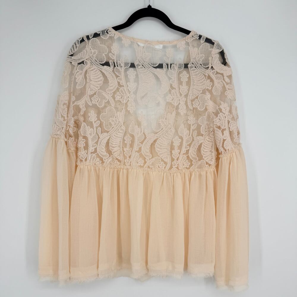 Altar’d State Cream Sheer Rosemary Lace Ethereal Tunic Top Womens Medium - Picture 6 of 13